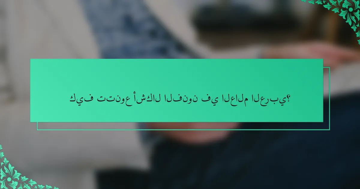 كيف تتنوع أشكال الفنون في العالم العربي؟