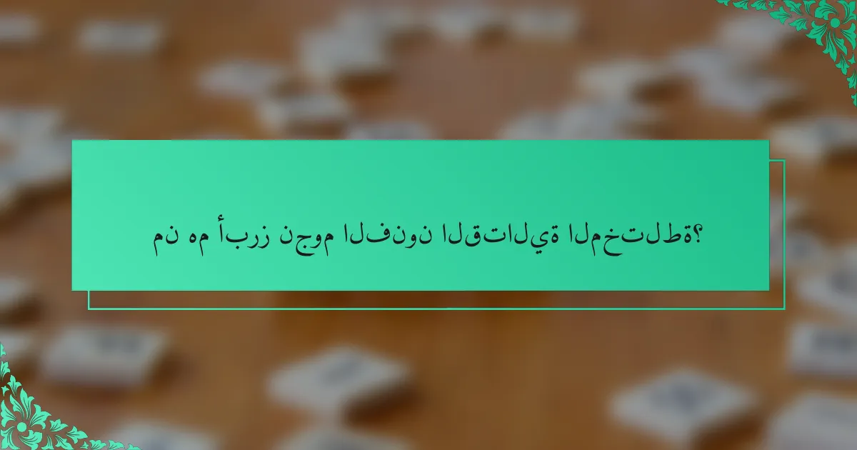 من هم أبرز نجوم الفنون القتالية المختلطة؟